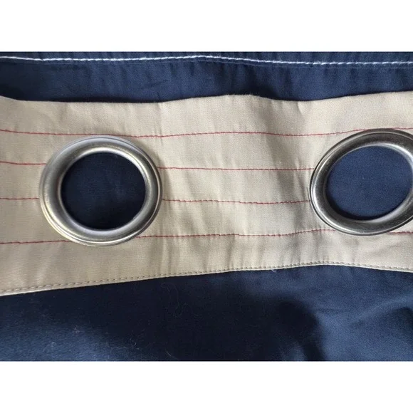 Pottery Barn Kids Curtain Panel Set 44x96 Rugby Blackout Red Blue Nautical
